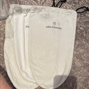 Allen Edmonds Cream Shoe Bags with Drawstring